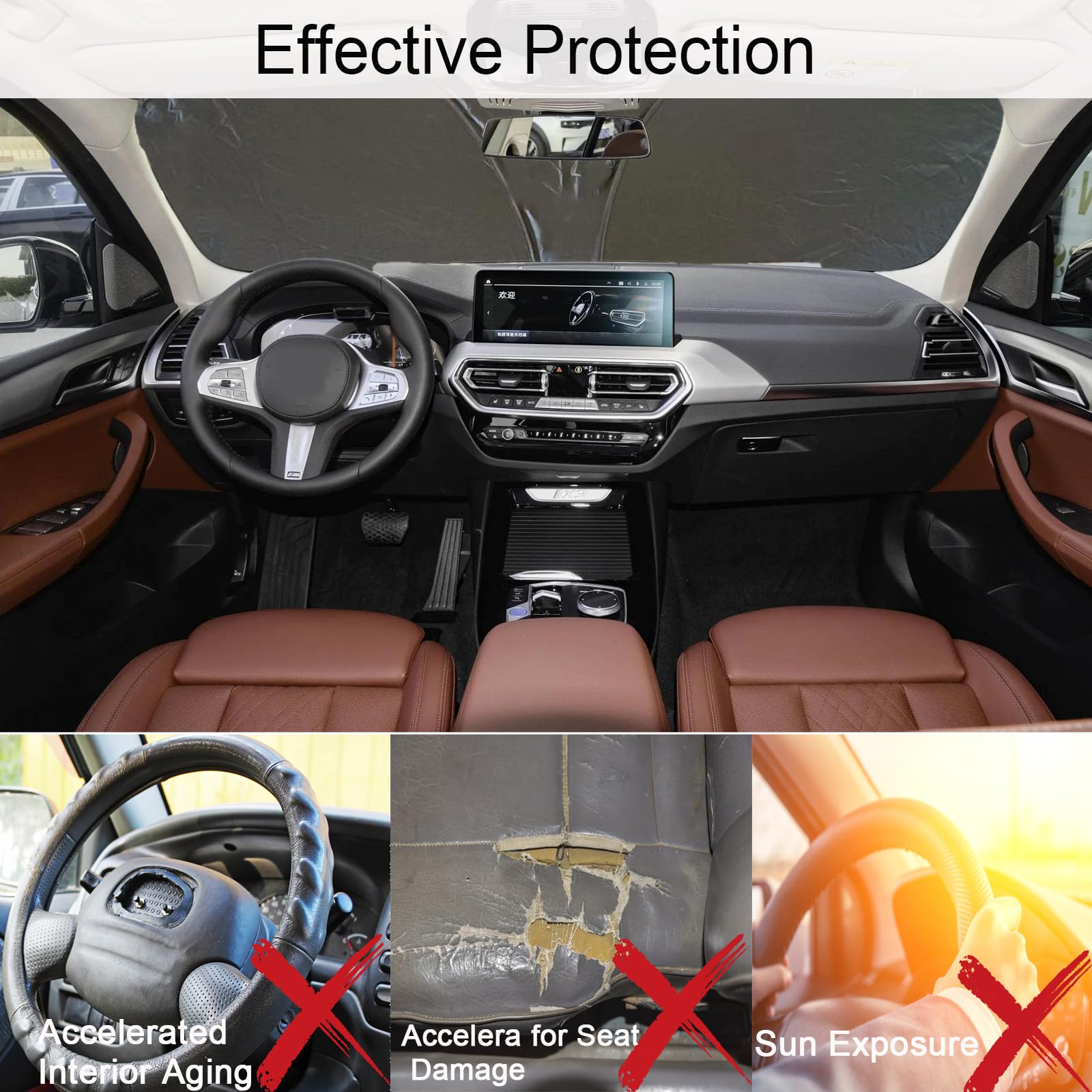 Parasol para parabrisas de coche para Mazda CX-5 2017-2024 2025, 2 capas de sombra de ventana para deportes, turismo, Grand Touring, parasol plegable para ventana delantera de coche, accesorios de
