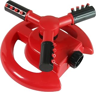 Chapin 3 Arm Rotary Sprinkler, Red, Up to 40 ft Coverage, Lawn Sprinkler, Small Area Yards and Garden Watering