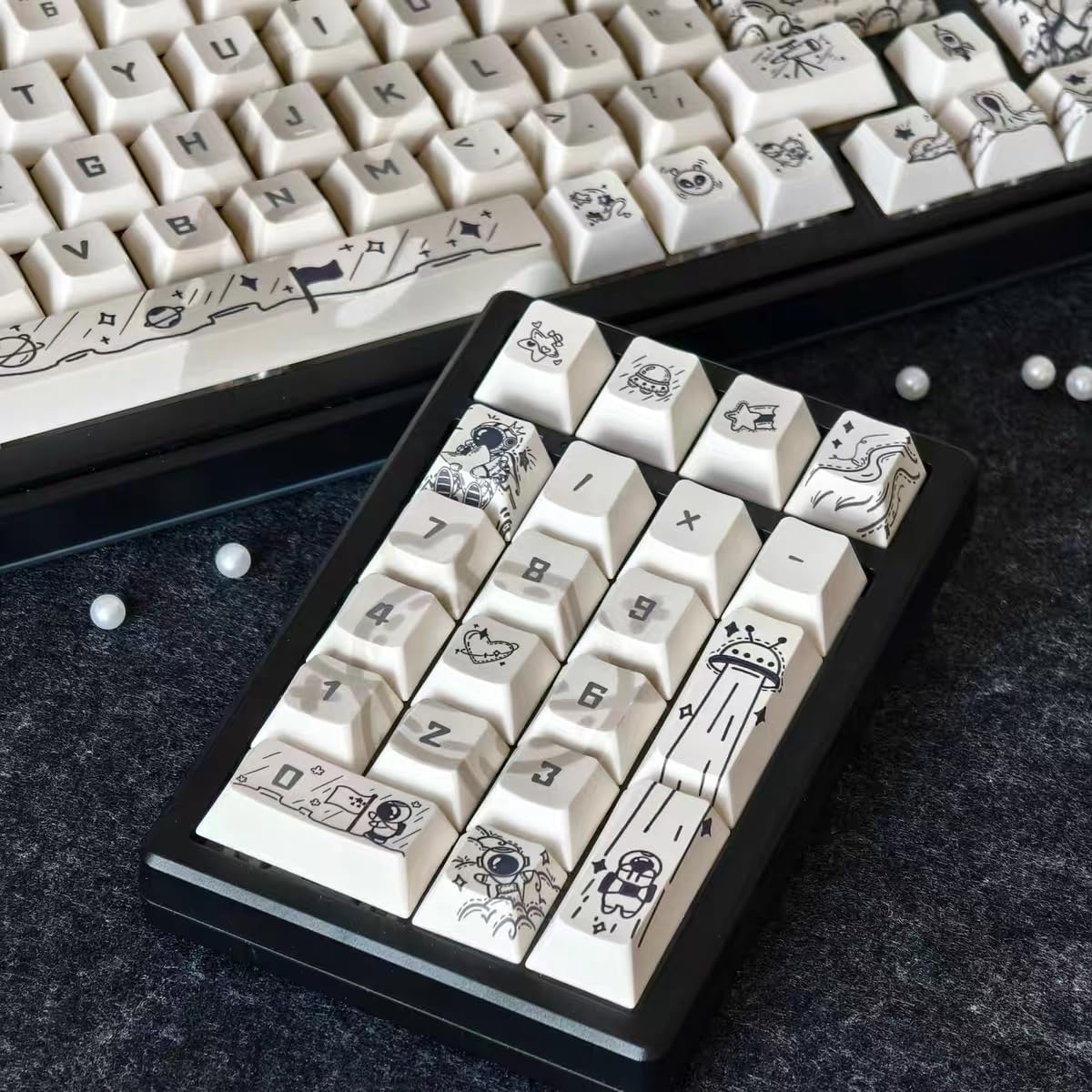 Mechanical Keyboard Keycap Set Cute Space Adventure Theme