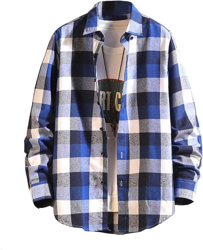 Amazon エスアンドワイ チェックシャツ ネルシャツ チェック柄シャツ チェック柄 柄シャツ ギンガムチェック 長袖 シャツ トップス カットソー メンズファッション ファッションメンズ ファッションメンズシャツ しゃつ メンズシャツ シャツブラウス カジュアルシャツ