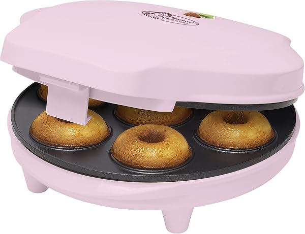 Bestron Donut Maker Electric Donut Maker for 7 Small Donuts Including Non-Stick & Luminous Indicator 700 Watt Pink - 1