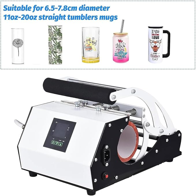 Tumbler Mug Heat Press Machine, 300w Heat Press Machine con ajuste de temperatura y tiempo para tazas de 11 oz - 20 oz miniatura 3