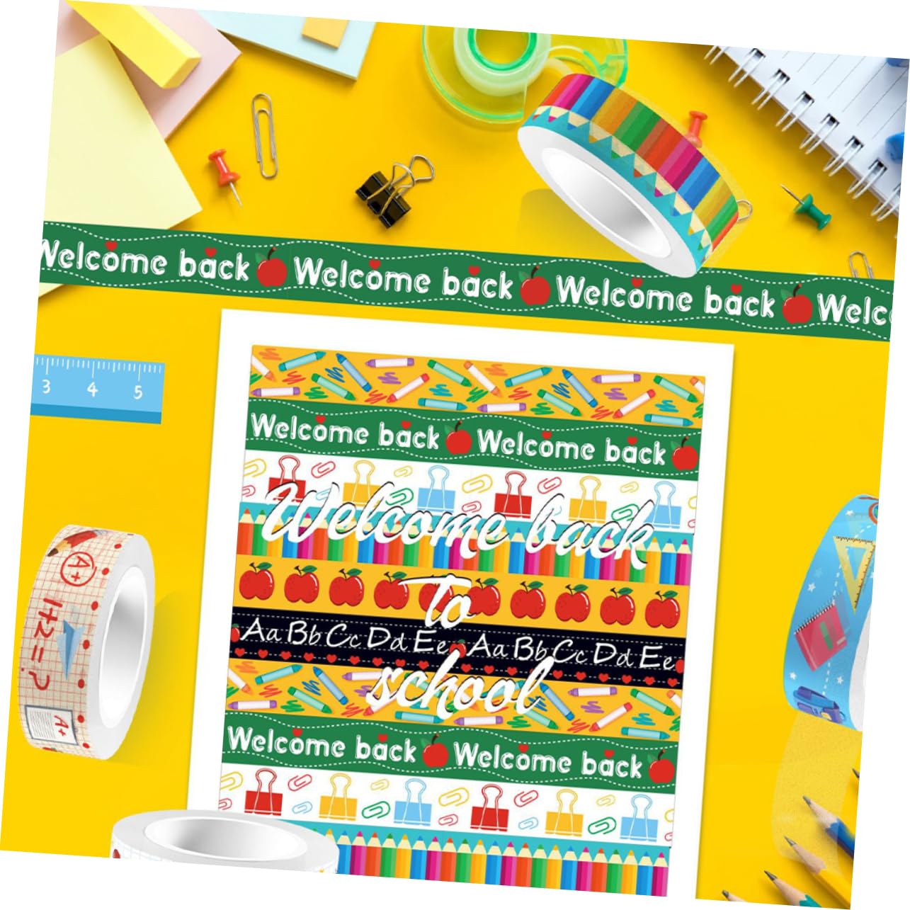 36rotoli Adesivi Washi Trasparenti Per Nastro Decorativo Per Scrapbooking Progetti Creativi e Ritorno Scuola Con Fantasie Di Cartoni Animati Facile Da Applicare e Rimuovere