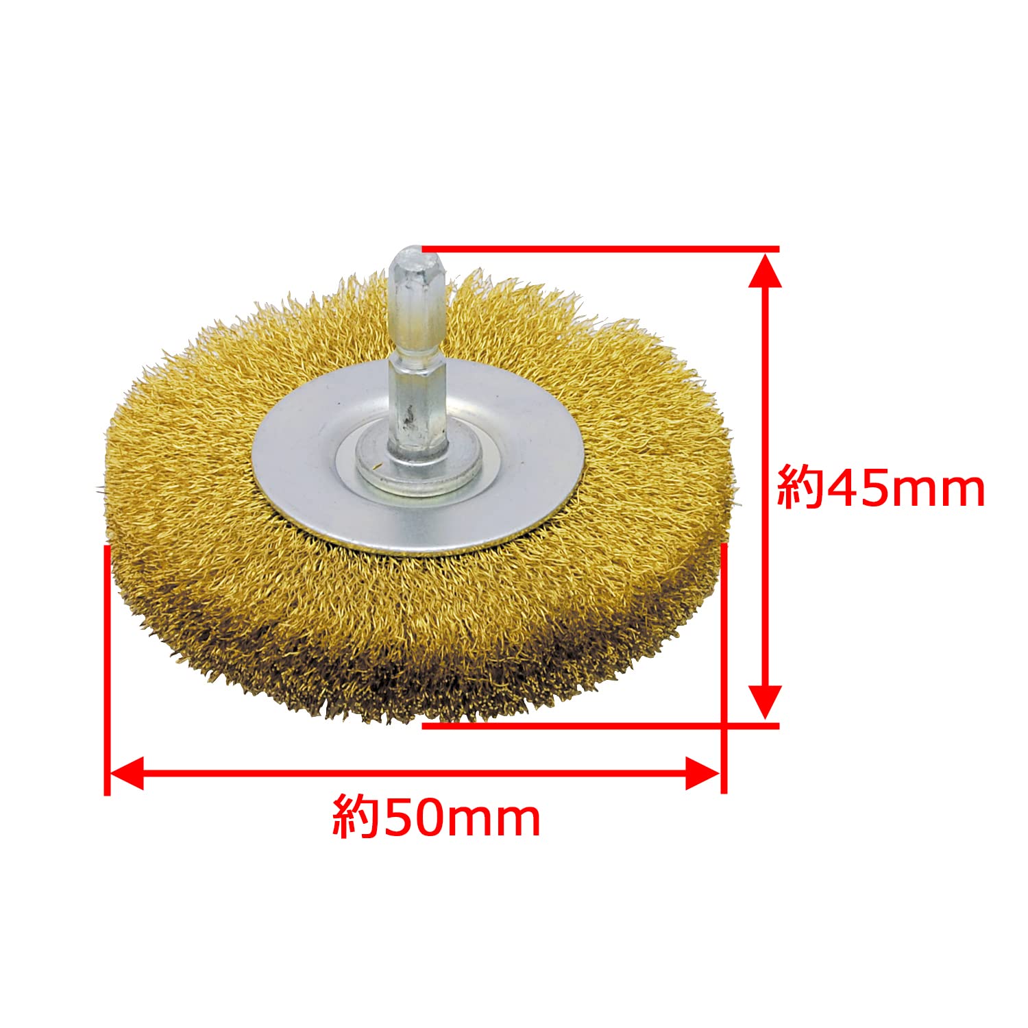 Takagi PRO ZONE Hex Shaft Wheel Wire Brush, Brass Wire, 2.0