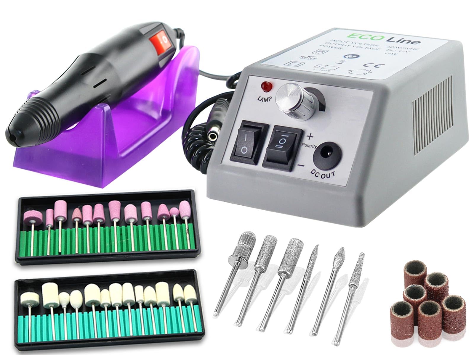 Fußpflege-Set Maniküre-Set Kombi-Gerät Elektrisches Fräser-Set Fußpflegegerät und Elektrische Nagelfeile mit Filzpolierer und keramischen Schleifkörper