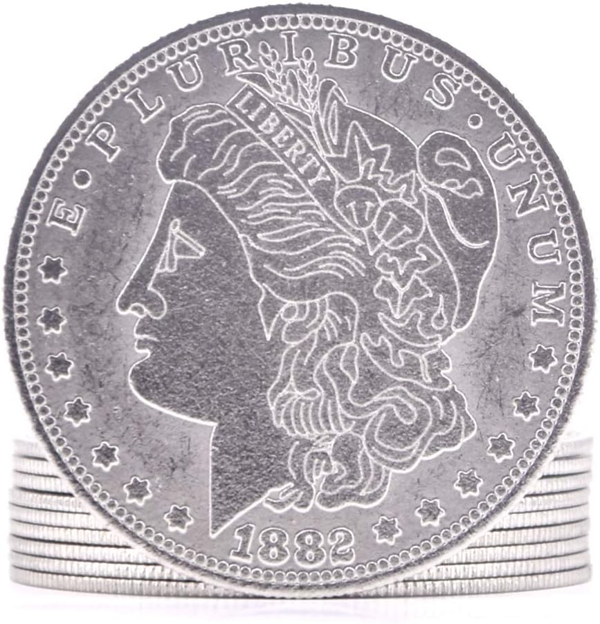 SUMAG10 Pcs Super Thin Palming Coins Magic Tricks Appearing/Vanishing Coins Magic Close up Street Illusion Accessories Gimmick Prop Comedy (Morgan Dollar Version)