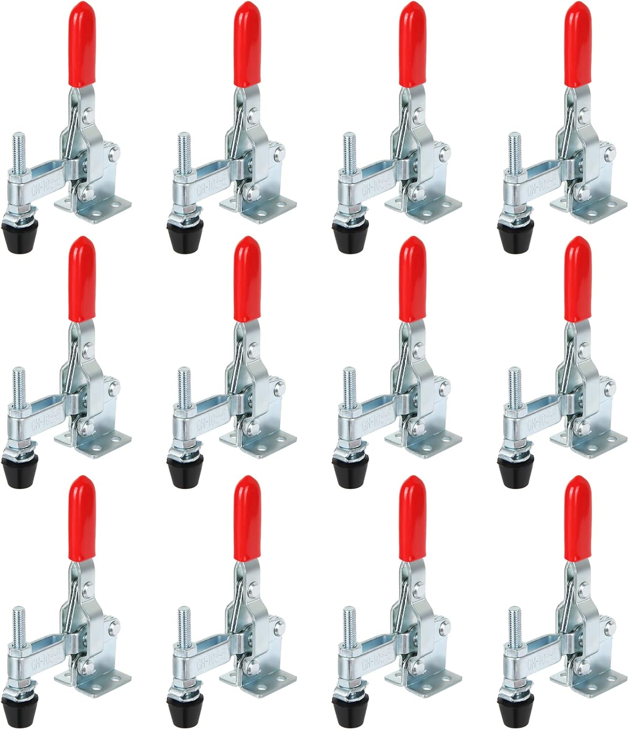 12 Pack Toggle Clamp, Adjustable Hold Down Clamps for Woodworking 200lb Holding Capacity 102-B Style Vertical Quick Release Toggle Clamps for Smokers, Doors, Cabinets, Tool Boxes