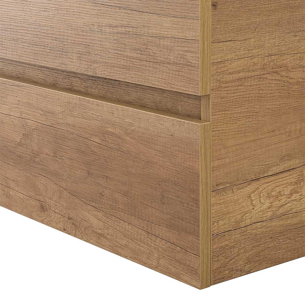 Inbagno Mobile Bagno Sospeso 90 cm Rovere Naturale – Composizione Modulare Con Lavabo In Ceramica E 2 Ampi Cassettoni Soft-Close – Linea Nadia