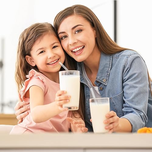 Miniatura 6 de Pajitas de vidrio, paquete de 16 popotes de vidrio reutilizables, tamaño 0.335 x 0.394 in, incluye 12 rectas y 4 dobladas con 4 cepillos de