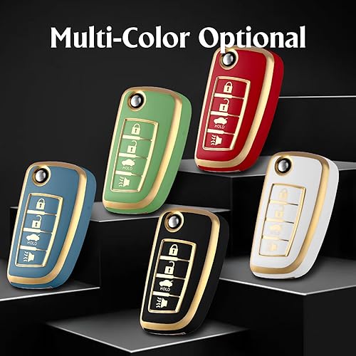 Miniatura 7 de Funda protectora de TPU para llavero inteligente compatible con Nissan plegable Key X-Trail Juke F15 Rogue Qashqai J11 Tiida Murano Maxima 4 botones