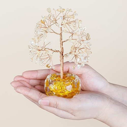 Miniatura 3 de ZenBless Árbol de dinero de cristal curativo de citrino, árbol de 7 chakras, árbol de la vida, cristales falsos, árbol bonsái, Feng Shui, Reiki,
