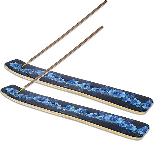 Miniatura 27 de Bless-International Quemador Tradicional Hecho a Mano de Madera Soporte para Varillas de Incienso Atrapacenizas para Aromaterapia-Meditación-Yoga