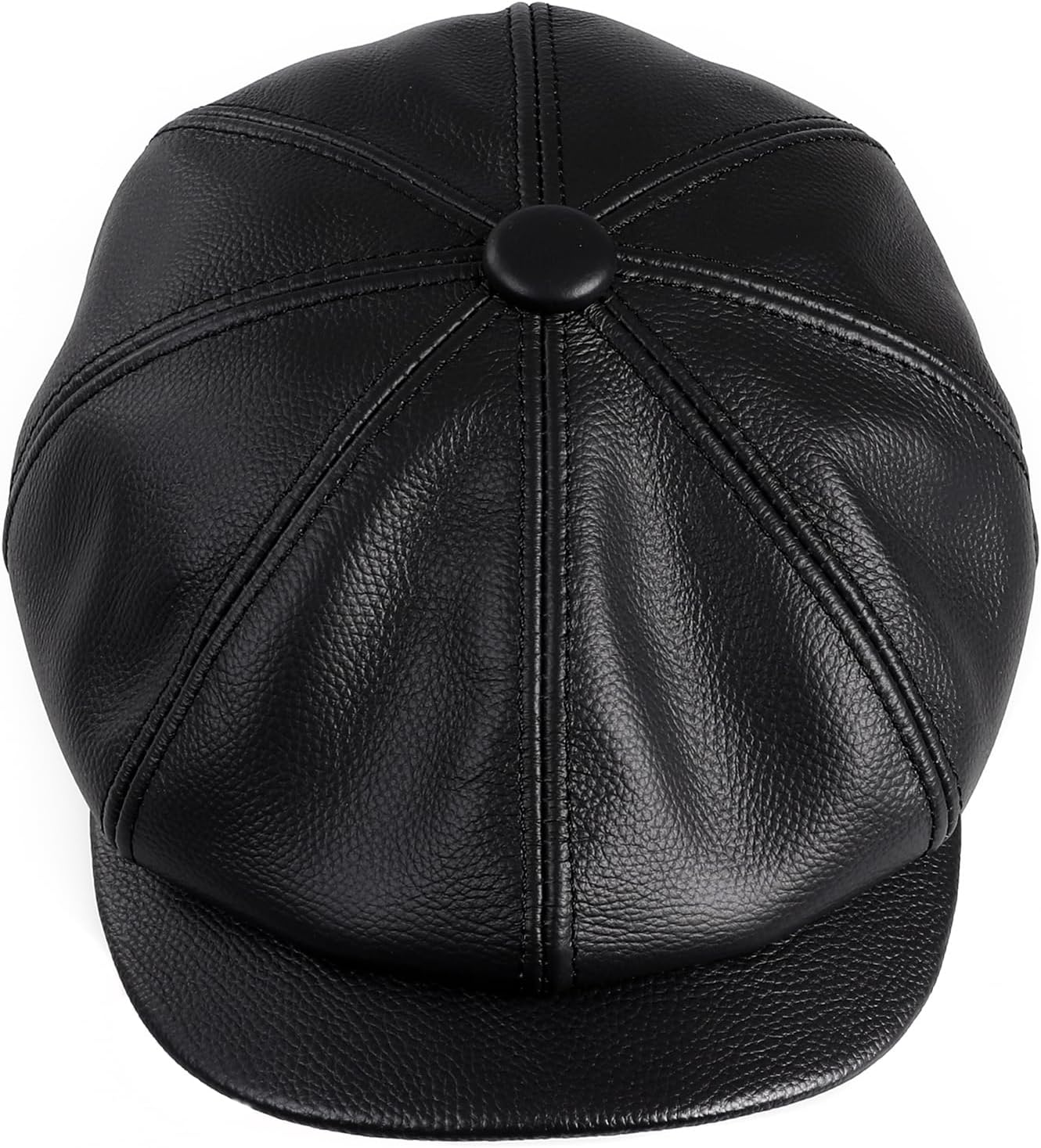 Men's Newsboy Flat Cap 100% Genuine Cowhide Leather Gatsby Ivy Golf Cabbie Hat - Image 5