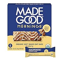 Vista 1 de MadeGood Morning Barras de arándanos, 5 unidades, 4.25 onzas, aperitivos orgánicos