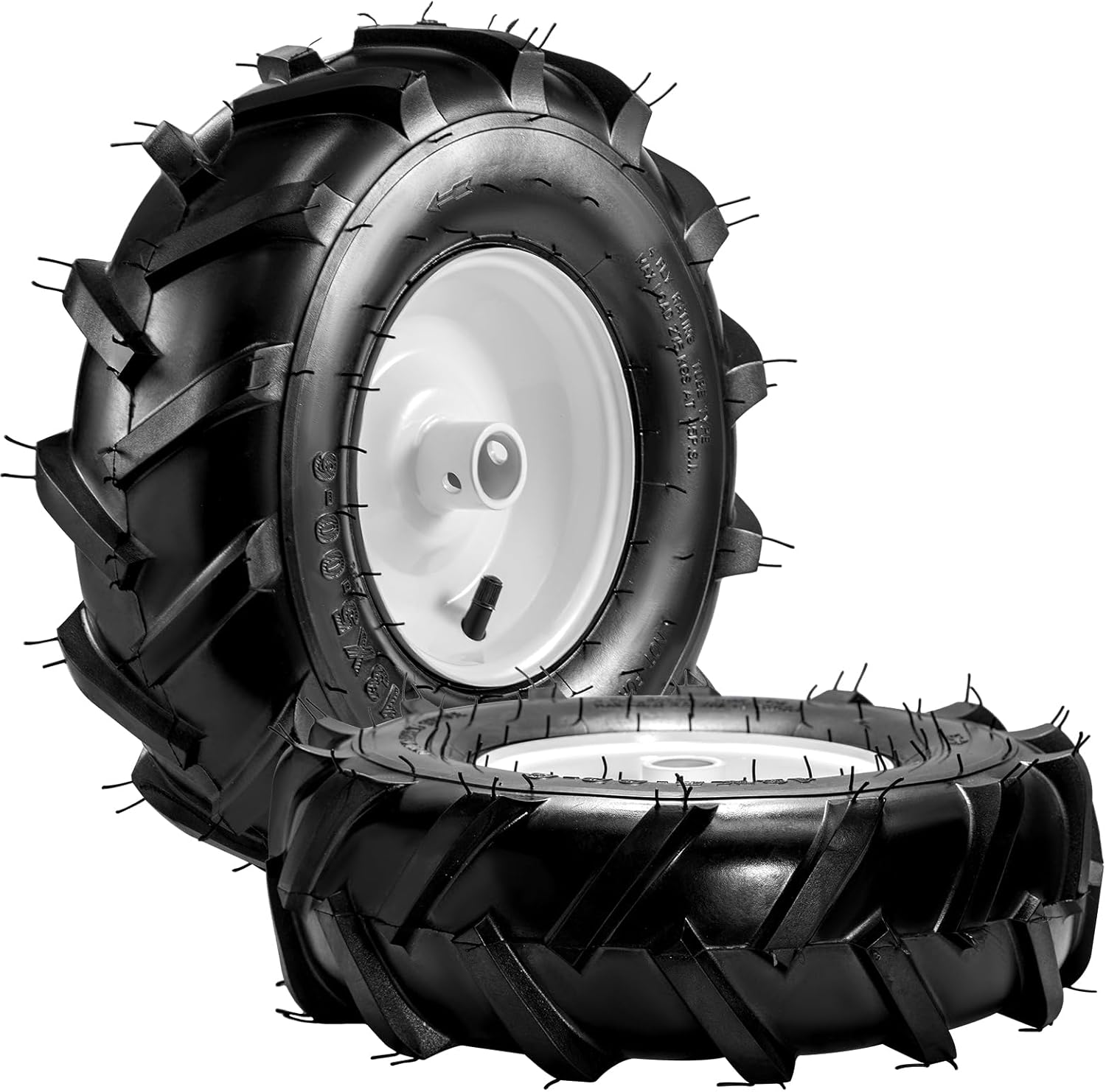 13x5.00-6" Tiller Tire and Wheel 2 Pack 1 Inch Hub 3-1/8" Centered Hub Length Agriculture Super Lug Tractor & Trencher Tire Replacement