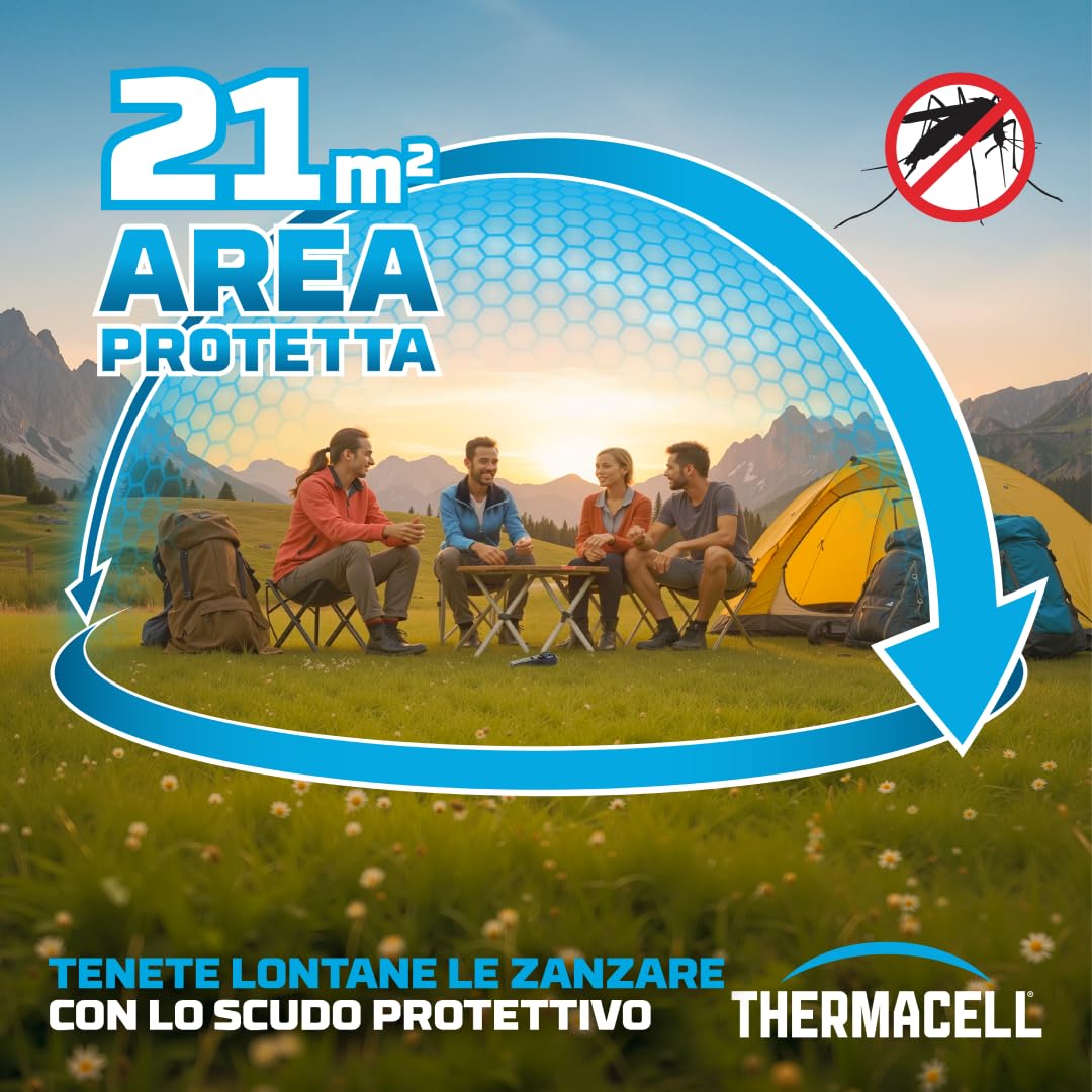 Thermacell Repellente Antizanzare Portatile – Zona di Protezione 21 m², Senza DEET, Nero
