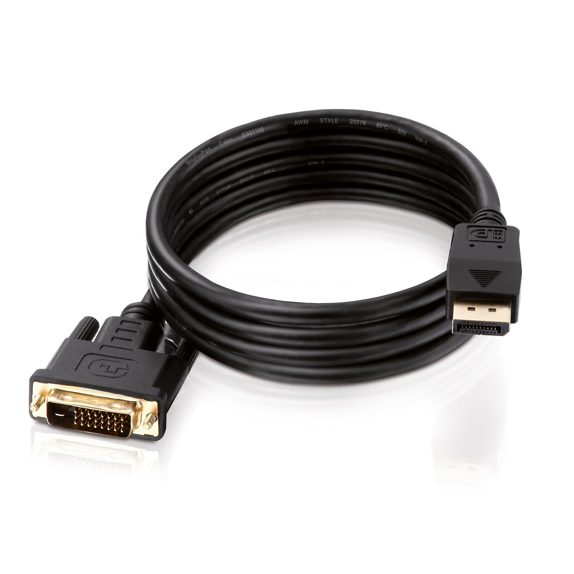 HDSupply DC045-010 Cavo di collegamento DisplayPort / DVI (connettore DisplayPort - connettore DVI single link), contatti dorati, 1,00 m, nero