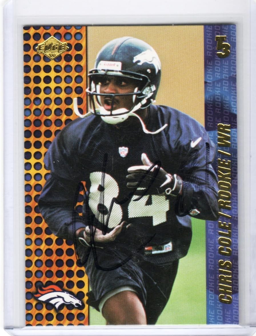 Chris Cole Autographed Rookie Card Edge Collectible Football Card - 2000 Collectors Edge Football Card #T72 (Broncos)