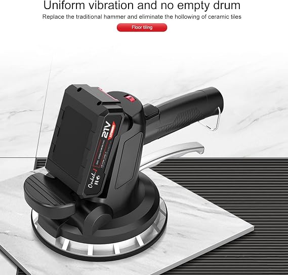 Tile Vibration Tools, 21V Tile Vibration Machine Installation-Tool, 6 Speeds Adjustable Suction Cup Tile Vibration Machine,Automatic Leveling Tile Tiling Machine with Battery