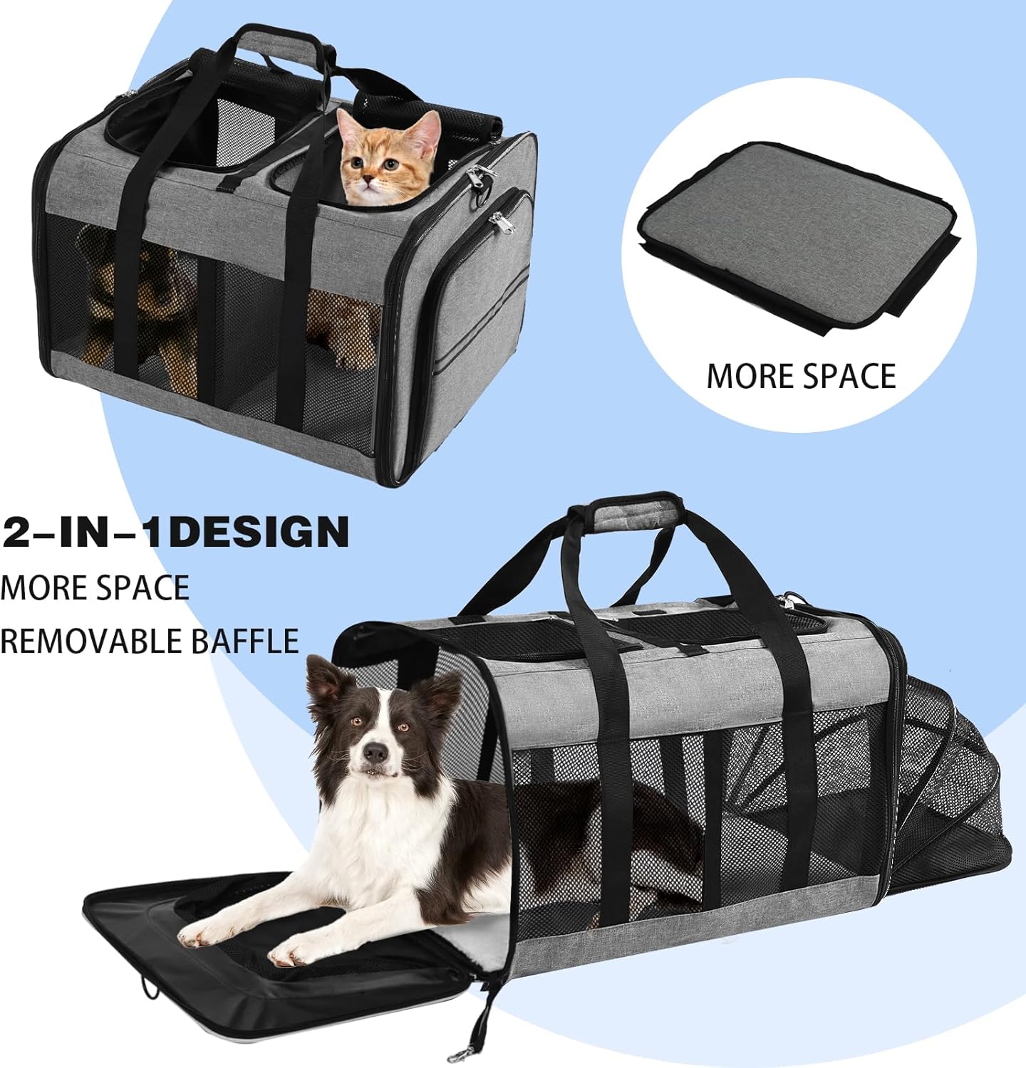 Travel in Style: The Ultimate Portable 2-in-1 Pet Carrier for Cats and Dogs