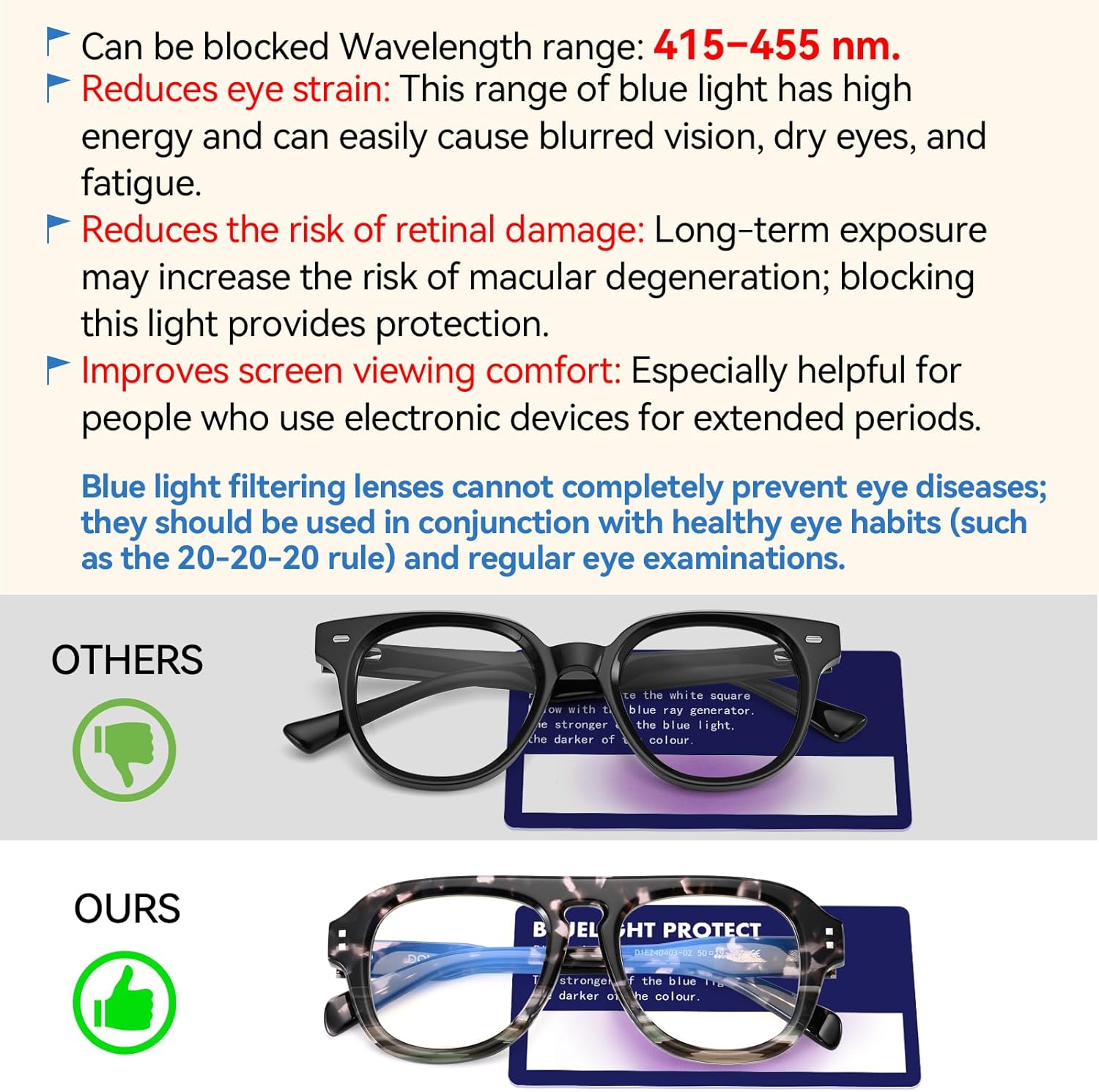 Dollger Men Vintage Blue Light Eyeglasses Acetate Frames Blue Light Blocking Glasses Retro Oval Style D1E240403