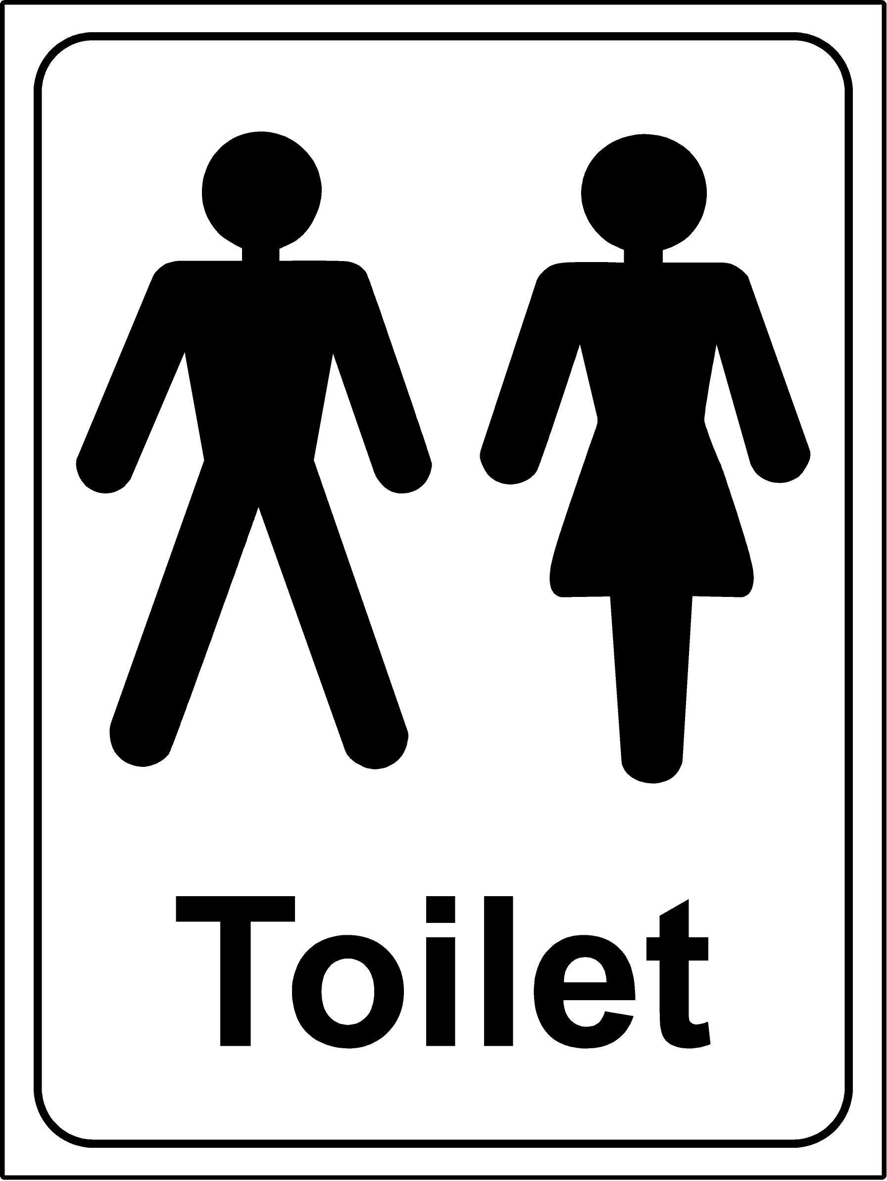 Male and female toilet sign - Self adhesive sticker 200mm x 150mm