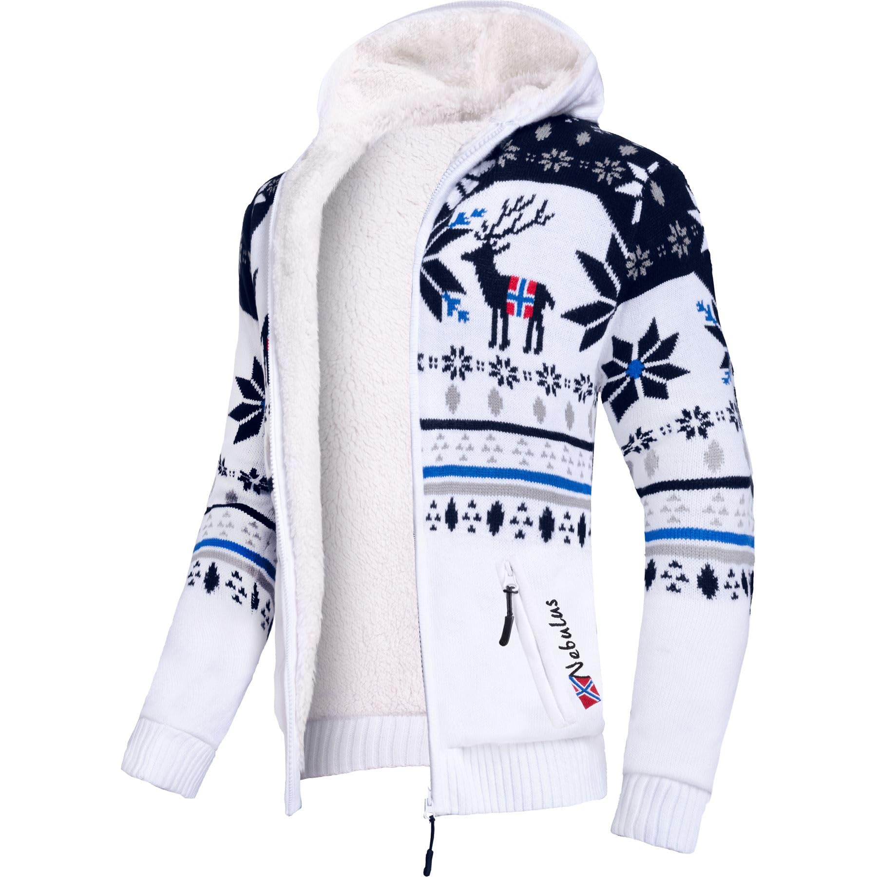 Nebulus Herren Jacke NORON, mit Kapuze, schicker Pullover im Norweger-Style