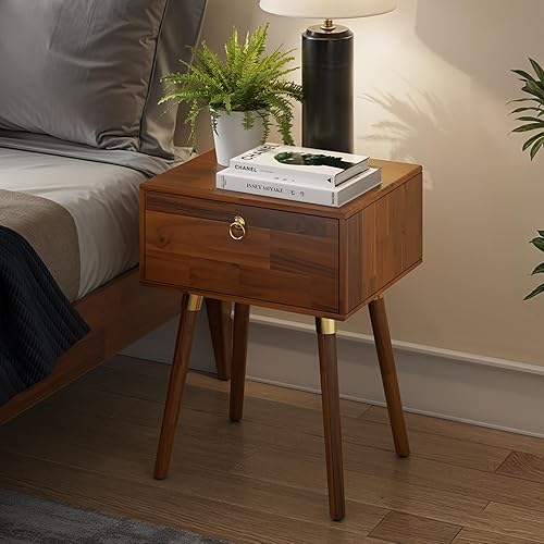 Miniatura 94 de Bme Dinkee - Base de cama de tamaño matrimonial sin cabecera, 15 pulgadas, minimalista y moderna, madera de acacia, 12 listones de madera para