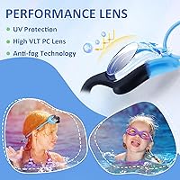 Vista 3 de XDX Kids Swim Goggles, 3 Pack With Adjust Bungee Strap, No Leaking Anti-Fog for Boys Girls Age 3-14