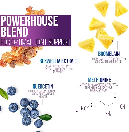 Miniatura 5 de Glucosamina con condroitina cúrcuma MSM suplemento de apoyo articular de triple fuerza de 2100 mg con boswellia y bromelina Sin OMG 60 cápsulas