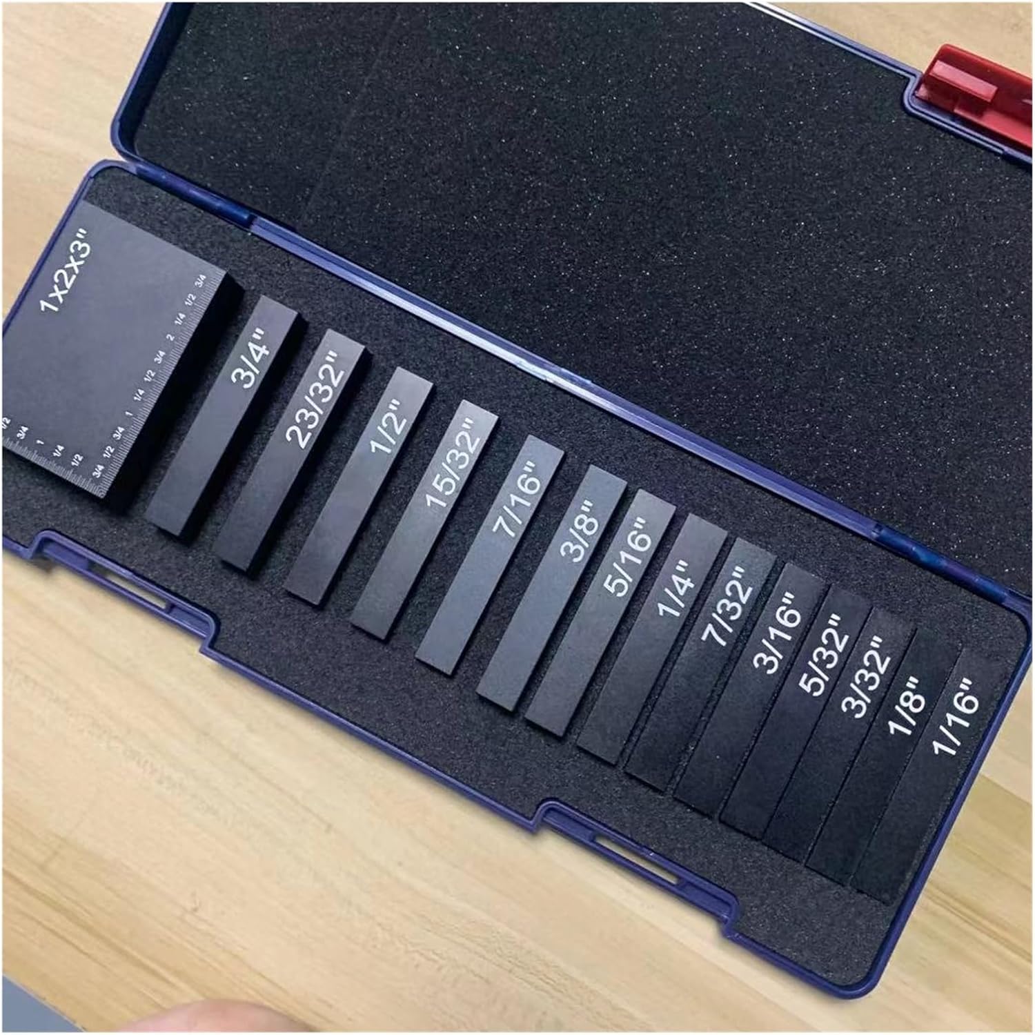 Setup Blocks Woodworking Tools Gauge Block Set with Precise Ruler Marked Bars Solid Aluminum Table Saw Accessories Precise Measurements(Blue)