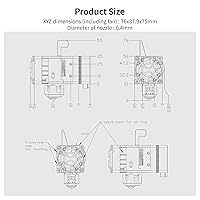 Vista 7 de BIQU Extrusora H2 de 932.0 F, impresión de alta temperatura, filamento de 0.069 pulgadas, boquilla de acero endurecido, extrusora directa