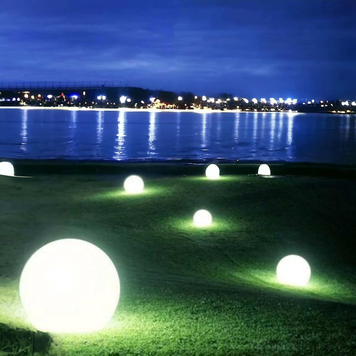 Lampada da Giardino a Sfera IP65 per Esterni, Attacco E27, 12–24V, Luce Decorativa per Giardino, Terrazza e Vialetti – Serie ES50 (L 40CM)