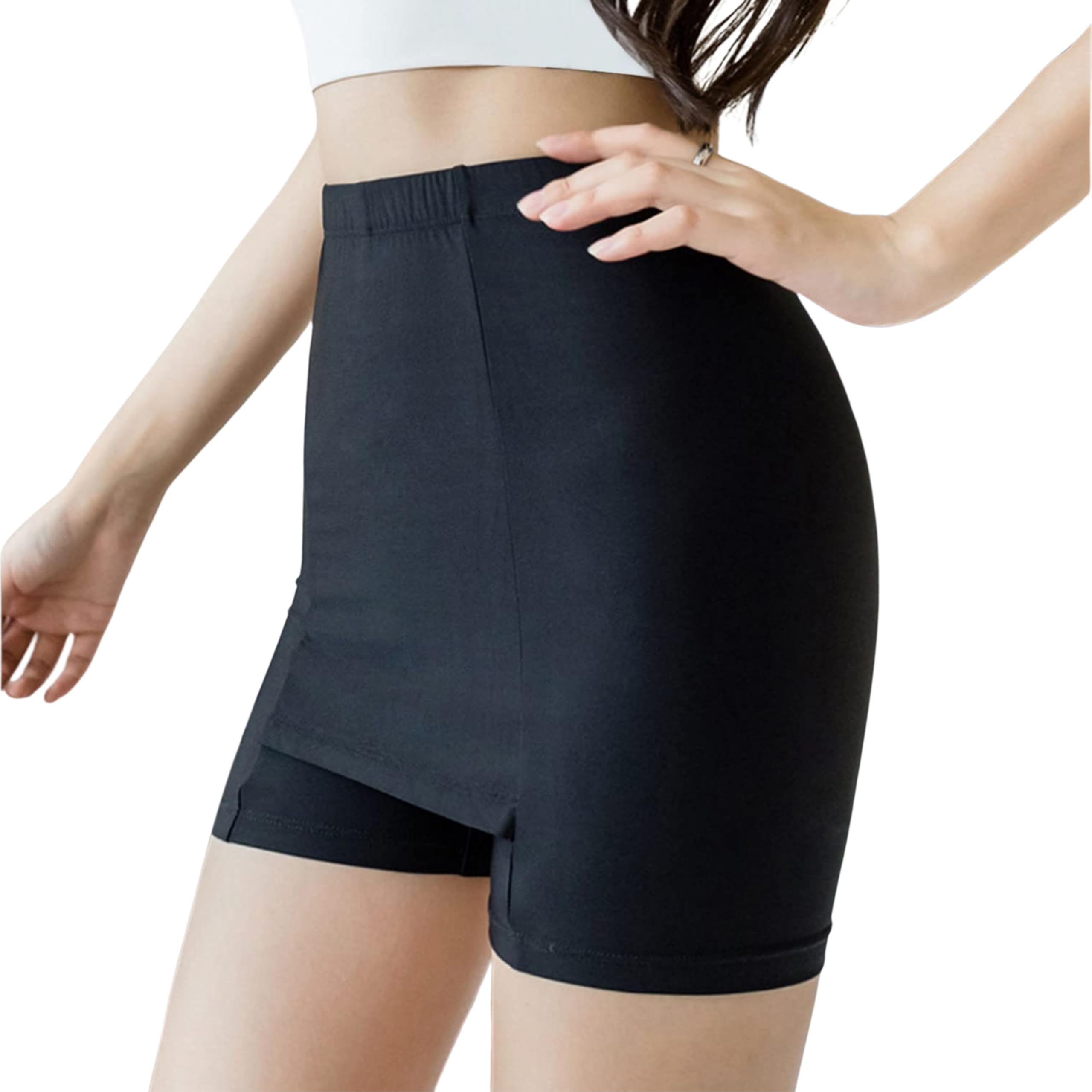 caredone Double-Layer Front Crotch Ice Silk Safety Shorts,Women Seamless Safety Pants for Matching Skirts Dresses-picture-13
