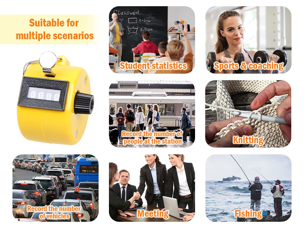 Hitopin Handzähler 9 Stück - Mechanischer 4-stelliger Zähler Für Sport & Training