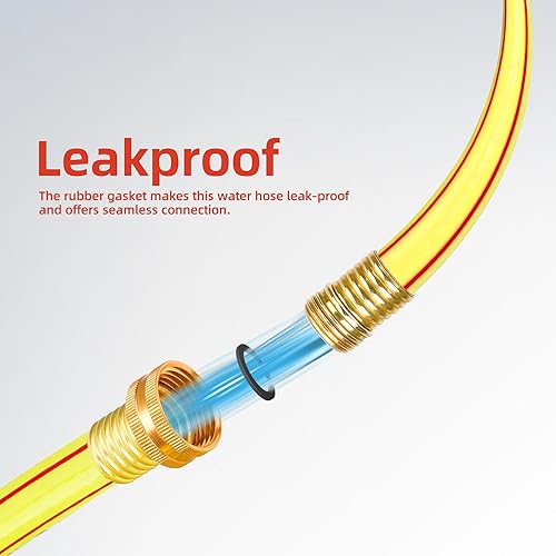 Miniatura 4 de Solution4Patio Homes Garden - Manguera corta de 34 pulgadas x 5 pies, manguera de plomo amarilla machohembra de alta presión de agua para