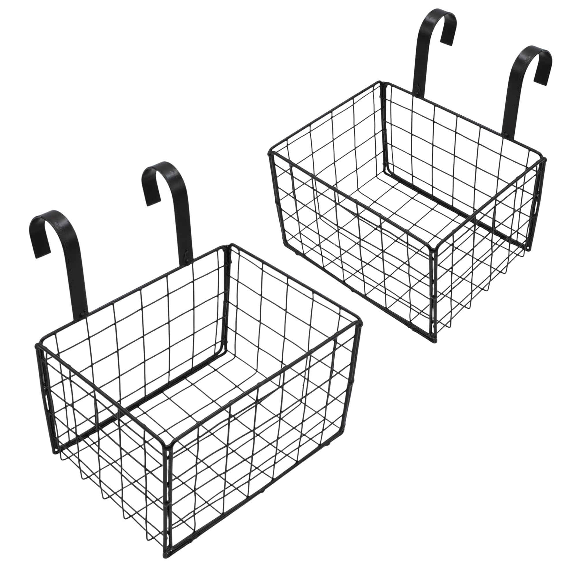 Paniers Muraux Métalliques Sans Perçage - Lot De 1 - Noir - 26x15x13 Cm - Pour Cuisine, Salle De Bain, Rangement