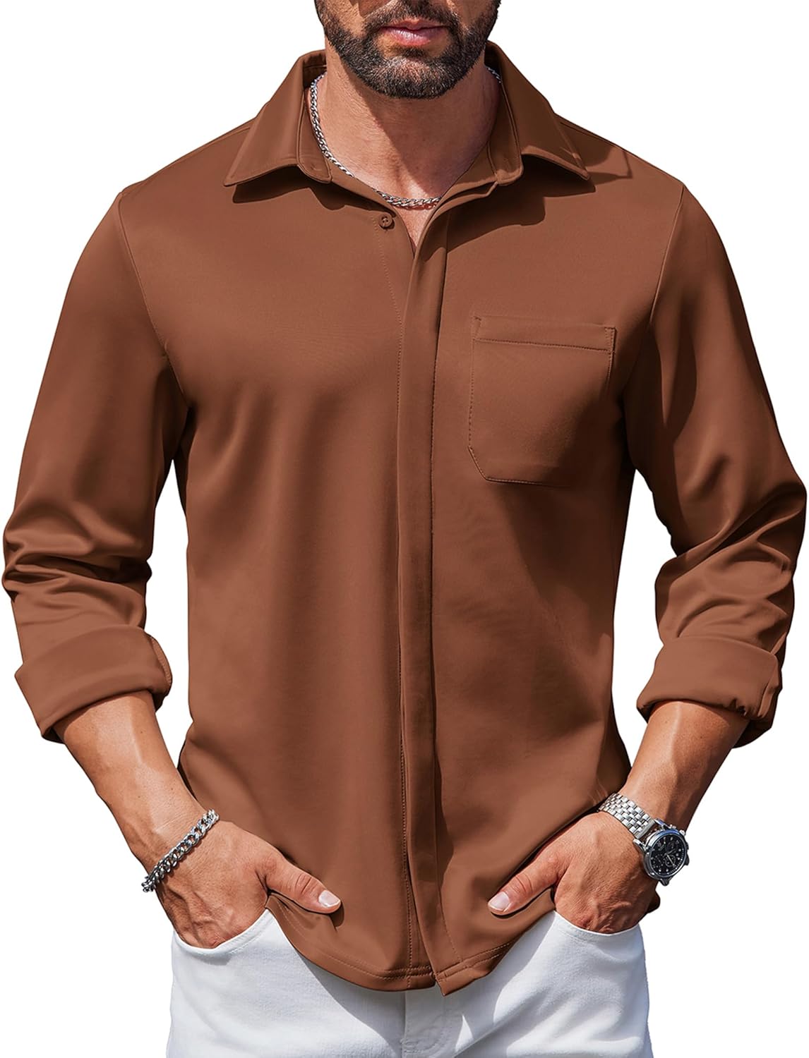 COOFANDY Men's Long Sleeve Wrinkle Free Shirts Casual