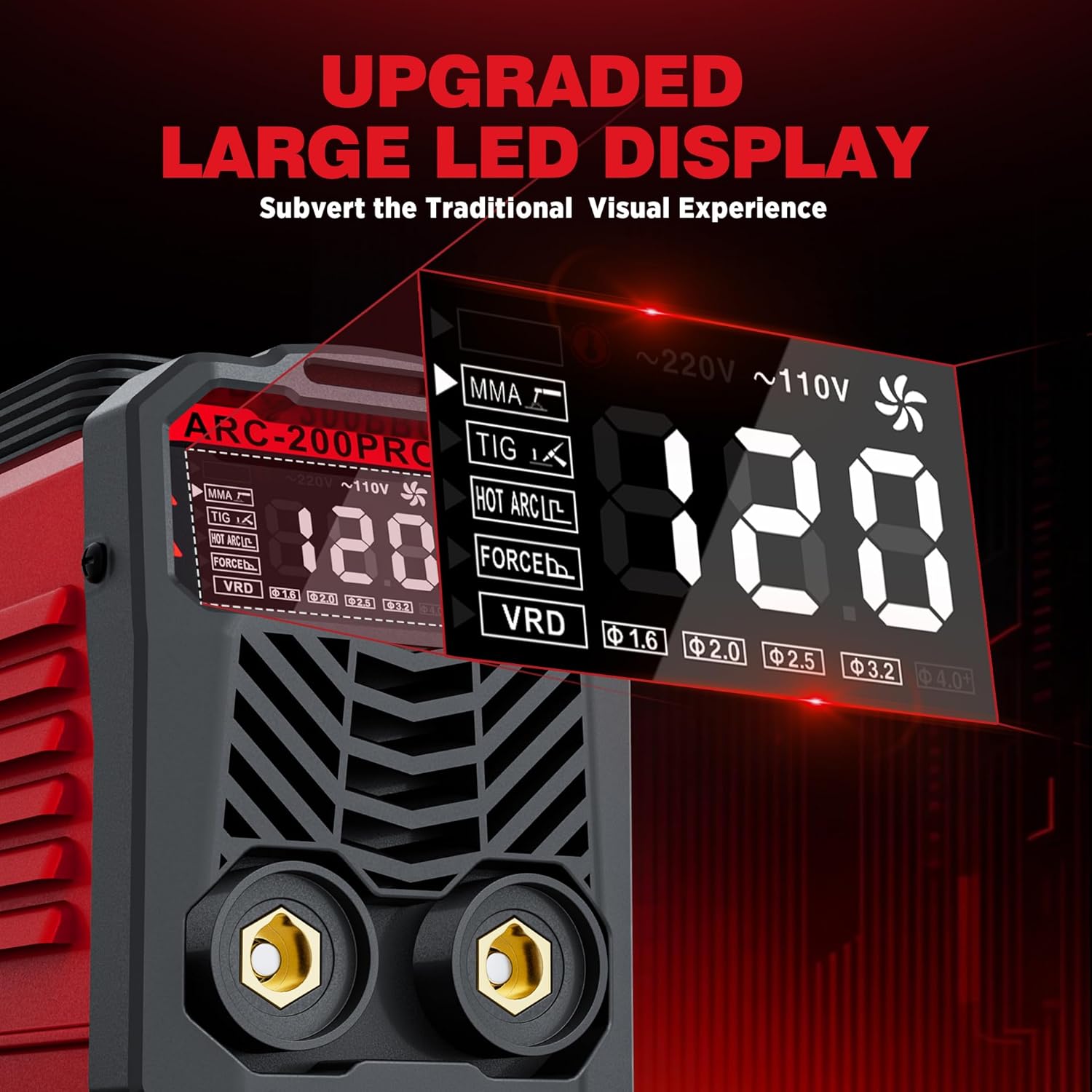 Mini Welder 135A,2 in 1 Stick Welder,ARC/LIFT TIG,ARC200pro,Large LED Display,110V IGBT Welding Machine,Portable Welder Machine with Hot Start, Arc Force, Anti-Stick and Optional VRD, 20PCS Rods