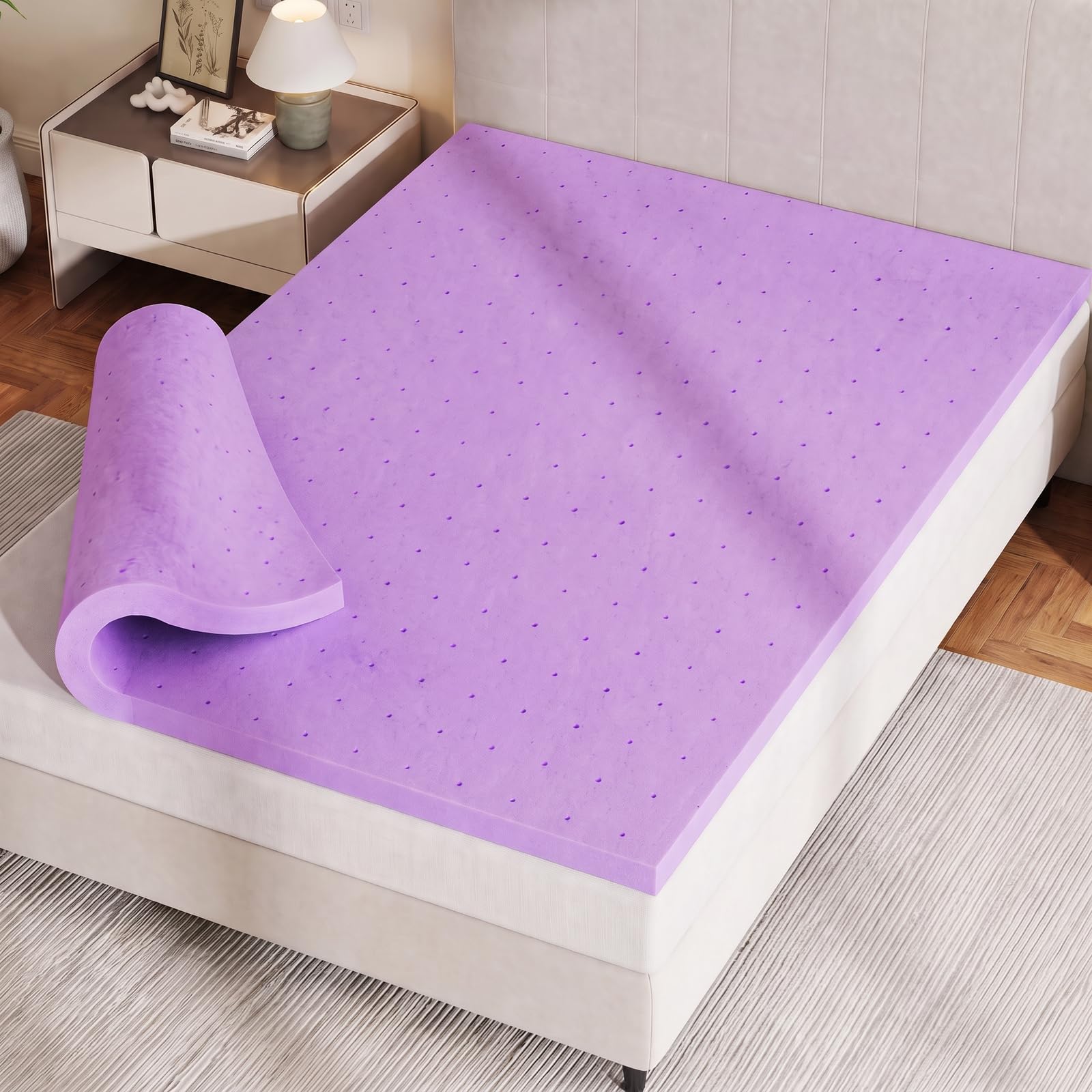 DUMOS 1.5 Inch Queen Mattress Topper Cooling Gel Ventilated Memory Foam