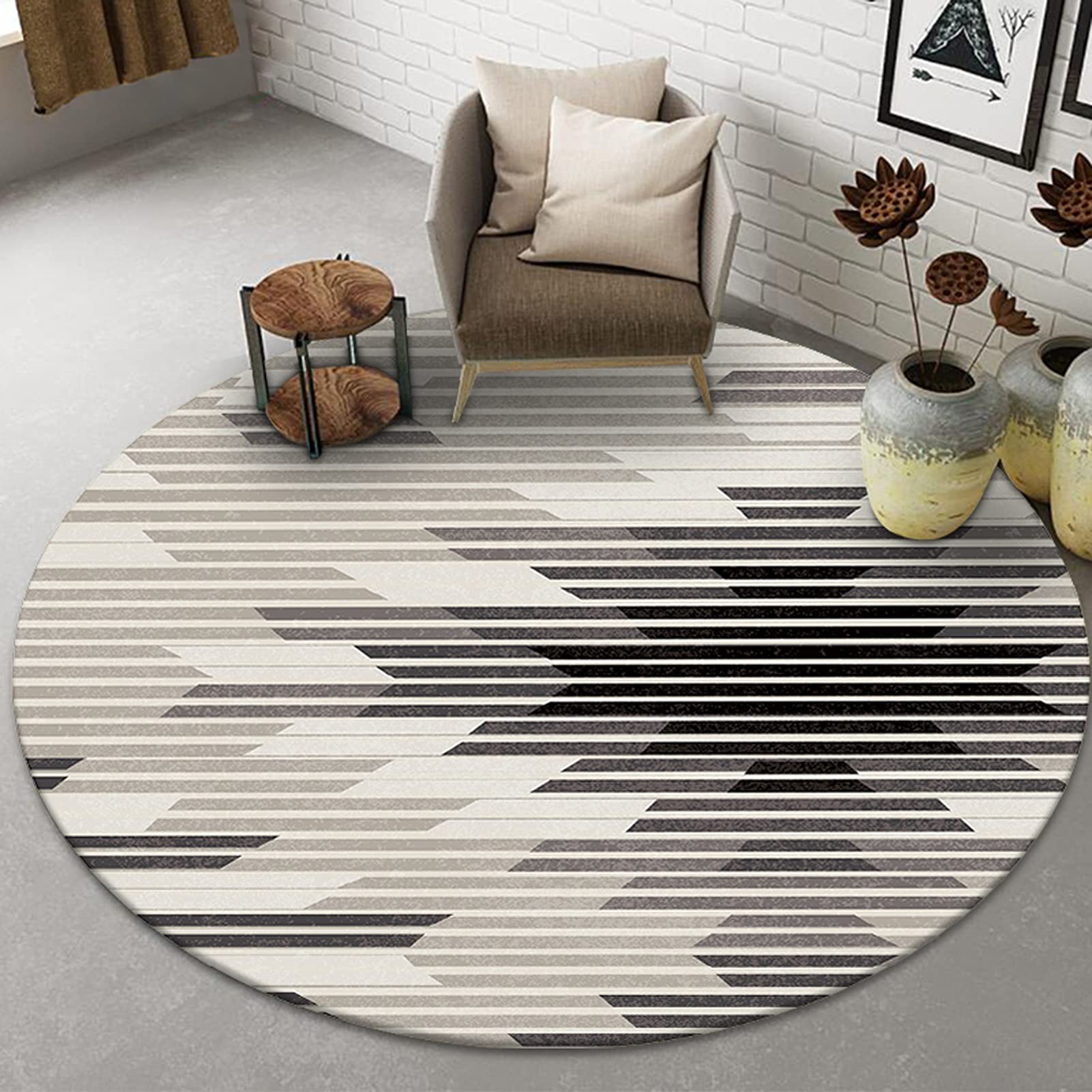 Tapis de salle de lecture rond lavable DKSNAJ grand diamètre au choix