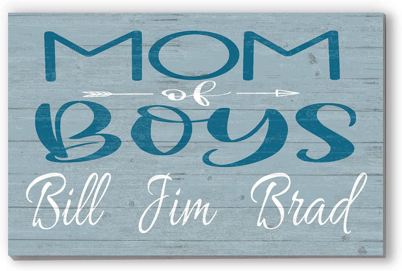 Mom of Boys Sign WIth Names Gift for Mother of Boys Custom Wood Personalized Mother's Day Present Idea or Birthday Gift