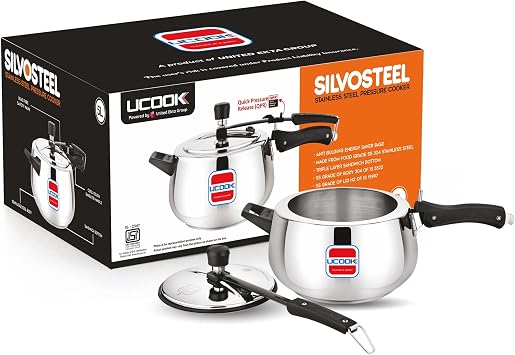 Stainless Steel Silvo Induction Pressure Cooker 5 Litre