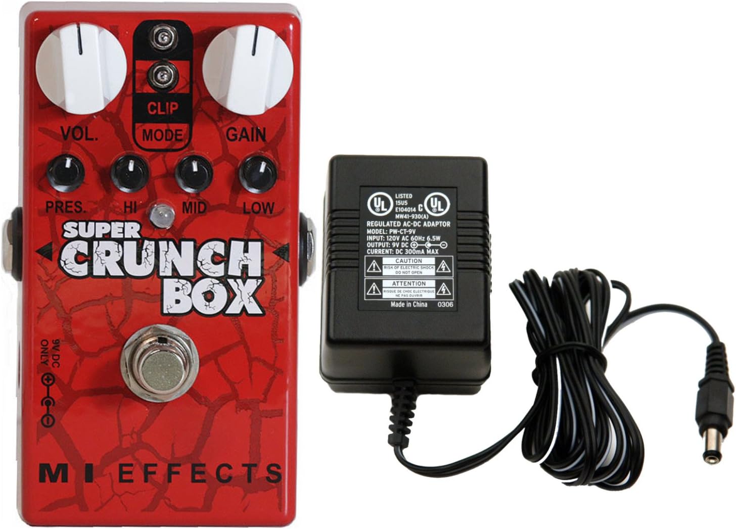 Effects Super Crunch Box Distortion v.2 Pedal w/Power Supply