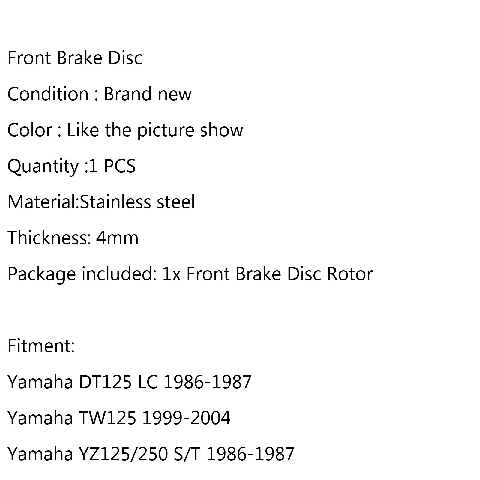 Topteng Anteriore Disco Freno rotore 5XT-2582T-00-00 per Yamaha DT TW 125/200, YZ 125/250/490, XG250 Tricker, ST/XT 225, TTR 230