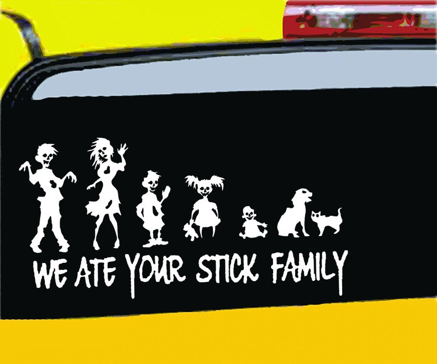 Zombie I ATE Your Stick Family Decal Zombies Window Funny Vinyl Decal