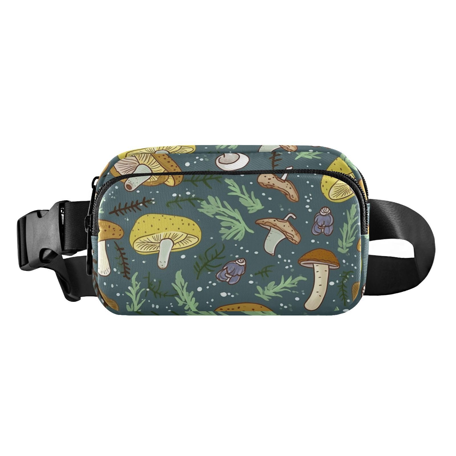Mushroom Fanny Pack for Women mini Waist Pouch Cross Body Packs Belt Bag Waterproof Crossbody Bags with Adjustable Strap for Traveling Hiking Running Workout (mushroom 1)