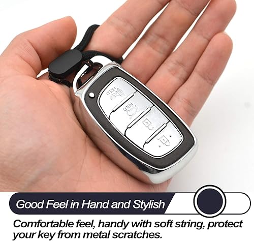 Miniatura 4 de MECHCOS - Funda de poliuretano termoplástico para llave inteligente de 3 o 4 botones compatible con Hyundai Elantra, Ioniq, Sonata, Tucson Elantra