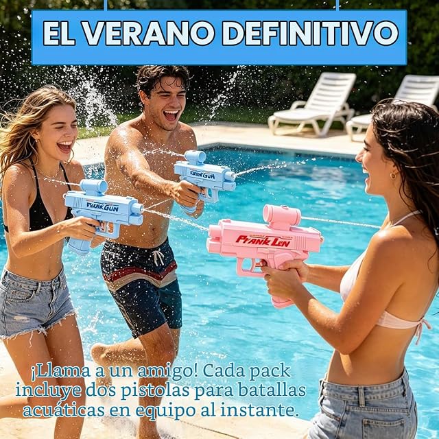 Foto 5 de 6 de 2 Piezas Pistola de Agua Prank, Prank Two-Way Water Guns, Pistola de Agua de Plástico Bidireccional