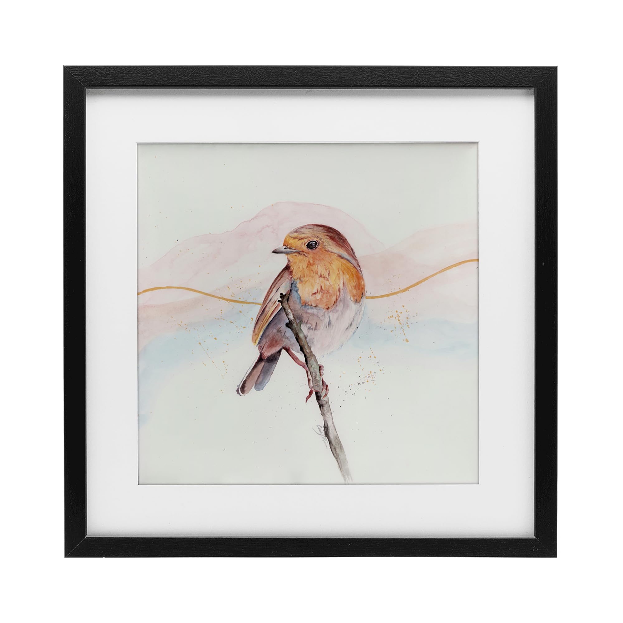 Stupell Industries Songbird Perched Subtlety Black Framed Print Under Glass, design by Cady Driver, 13 x 13